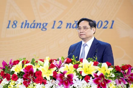 Thủ tướng Phạm Minh Chính phát biểu tại lễ kỷ niệm 30 thành lập tỉnh Bà Rịa-Vũng Tàu.