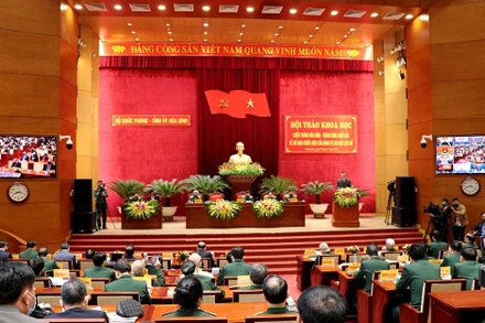 Hội thảo tại điểm cầu Tỉnh ủy Hòa Bình.