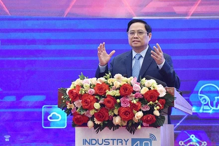 Thủ tướng Phạm Minh Chính phát biểu tại Diễn đàn. (Ảnh: TRẦN HẢI)