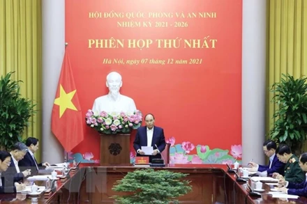 Chủ tịch nước Nguyễn Xuân Phúc phát biểu. (Ảnh: Thống Nhất/TTXVN)