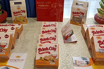 Sản phẩm OCOP bánh cáy Thiên Đức (Đông Hưng, tỉnh Thái Bình) đạt 4 sao.