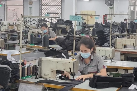 Công nhân làm việc tại Công ty TNHH Công nghiệp Đức Bổn, khu chế xuất Tân Thuận, quận 7, TP Hồ Chí Minh.