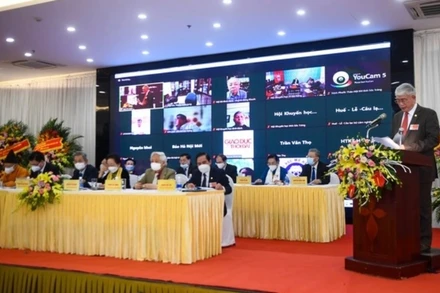 Đại hội được diễn ra theo hình thức trực tuyến kết hợp với trực tuyến. (Ảnh: Mạnh Quân)