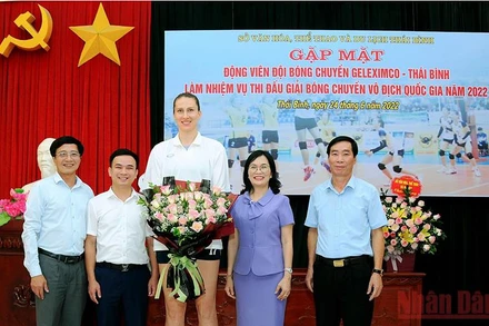 Thái Bình giới thiệu vận động viên cao 1m98, quốc tịch Azerbaijan về đầu quân cho đội tuyển bóng chuyền tỉnh nhà.