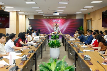 Toàn cảnh họp báo. (Ảnh: VTV)