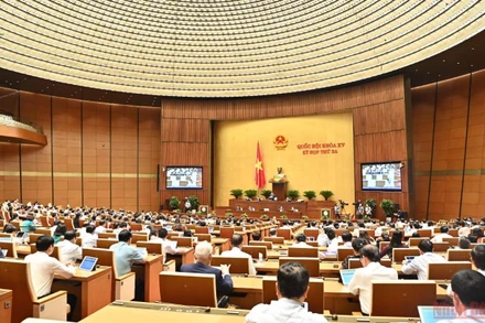 Quang cảnh phiên chất vấn của Quốc hội, chiều 7/6. (Ảnh: LINH KHOA)