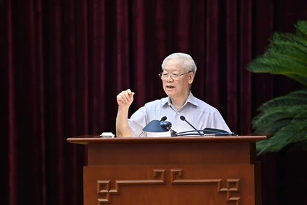 Tổng Bí thư Nguyễn Phú Trọng phát biểu tại Hội nghị.