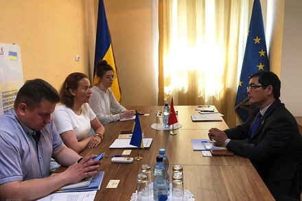 Toàn cảnh buổi làm việc. (Ảnh do Đại sứ quán Việt Nam tại Ukraine cung cấp)