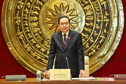 Phó Chủ tịch Thường trực Quốc hội Trần Thanh Mẫn phát biểu ý kiến tại phiên họp. (Ảnh: DUY LINH)