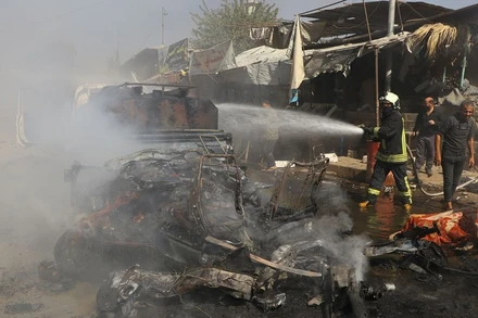 Hiện trường một vụ đánh bom tại Afrin, Syria. (Ảnh tư liệu: Reuters)