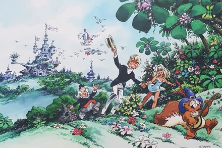 Một tác phẩm minh họa truyện tranh của họa sĩ Dany. (Ảnh: Phái đoàn Wallonie-Bruxelles tại Việt Nam cung cấp)