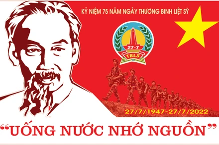 "Uống nước nhớ nguồn" - Tác giả Lê Việt Thành. (Ảnh: Cục Văn hóa cơ sở)