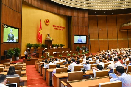 Toàn cảnh phiên họp của Quốc hội chiều 13/6. (Ảnh: DUY LINH)