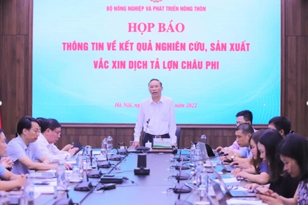 Họp báo thông tin về kết quả nghiên cứu, sản xuất vaccine dịch tả lợn châu Phi. 
