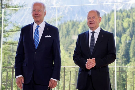 Tổng thống Mỹ Joe Biden đã có cuộc gặp riêng với Thủ tướng Đức Olaf Scholz. (Ảnh: Reuters)