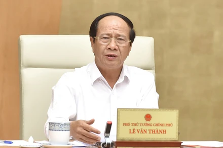 Phó Thủ tướng Lê Văn Thành phát biểu tại cuộc họp. (Ảnh: VGP)