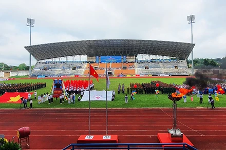 Toàn cảnh Lễ khai mạc Đại hội Thể dục Thể thao tỉnh Kon Tum lần thứ VII năm 2022.