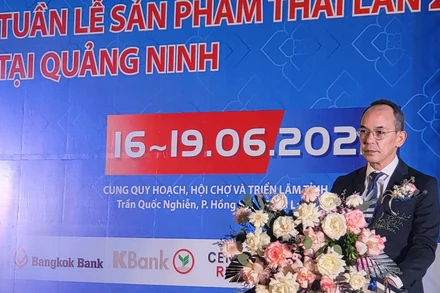 Ông Nikorndej Balankura Đại sứ đặc mệnh toàn quyền Vương Quốc Thái Lan tại Việt Nam phát biểu tại sự kiện.