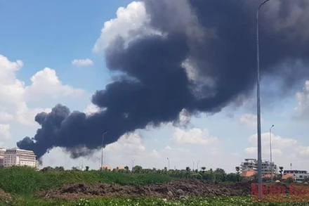 Hình ảnh đám cháy tại hiện trường.