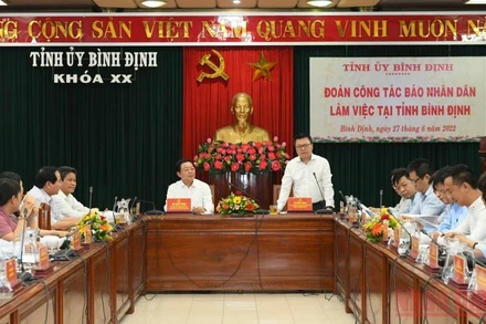 Quang cảnh buổi làm việc. (Ảnh: Thành Đạt)