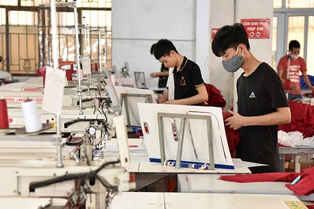 Lao động tại Công ty cổ phần Nam Tiệp, Nam Ðịnh (Ảnh minh họa: Thanh Lâm).