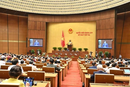 Toàn cảnh phiên chất vấn của Quốc hội sáng 8/6. (Ảnh: NGUYÊN LINH)