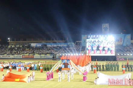 Toàn cảnh lễ khai mạc Đại hội thể dục thể thao tỉnh Thanh Hóa lần thứ IX.