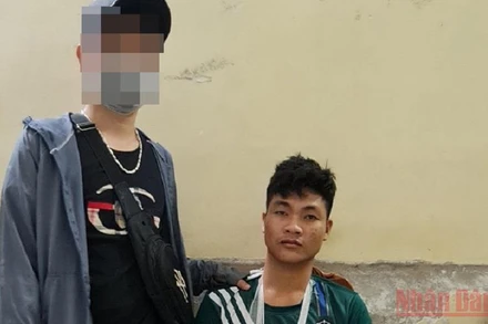 Đối tượng Lò Văn Sơn tại cơ quan công an.