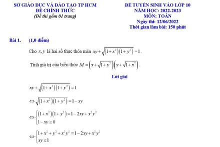Gợi ý lời giải môn Toán chuyên thi lớp 10 của Thành phố Hồ Chí Minh