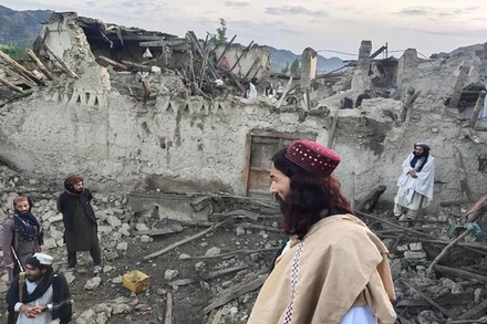 Tỉnh Khost hứng chịu thiệt hại nặng nề về người sau trận động đất. (Ảnh: Hãng thông tấn Bakhtar)