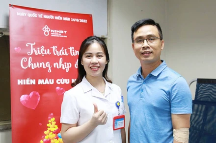 Anh Nguyễn Xuân Thiệp (Hà Nội) tham gia hiến máu vào đúng ngày sinh nhật mình.