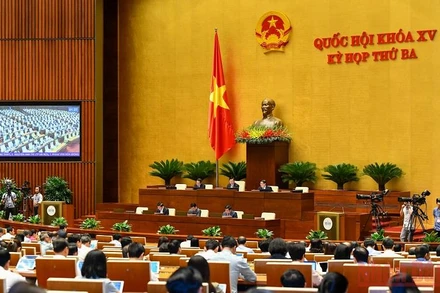 Quang cảnh phiên họp Quốc hội tại Hội trường Diên Hồng, ngày 10/6. (Ảnh: THỦY NGUYÊN)