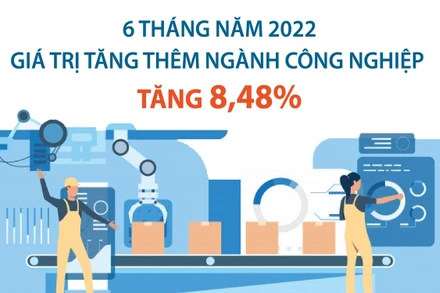 Giá trị tăng thêm ngành công nghiệp tăng 8,48% trong 6 tháng đầu năm