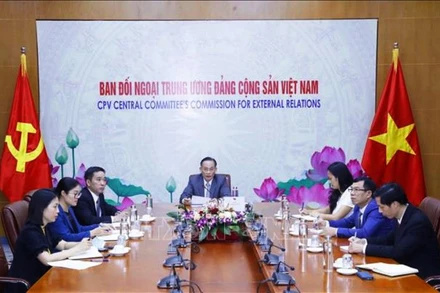 Quang cảnh hội đàm trực tuyến. (Ảnh: TTXVN)