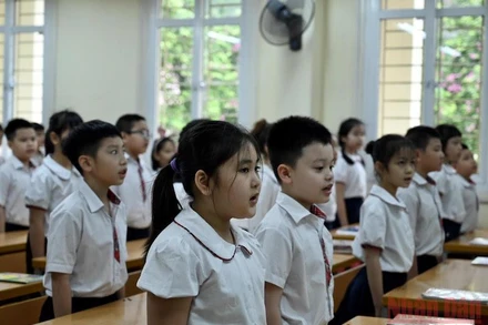 Học sinh tiểu học tại Hà Nội. Ảnh: DUY LINH