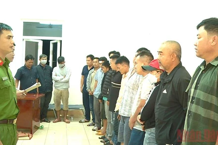 Các đối tượng trong đường dây số đề tại cơ quan Công an.