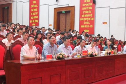 Các đại biểu tham dự hội nghị sáng 1/7.