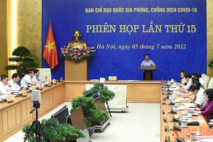 Quang cảnh Phiên họp lần thứ 15 của Ban Chỉ đạo Quốc gia phòng, chống dịch Covid-19.