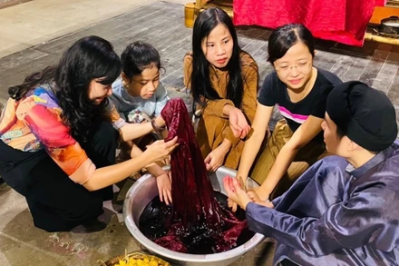 Nhuộm vải bằng thảo mộc.