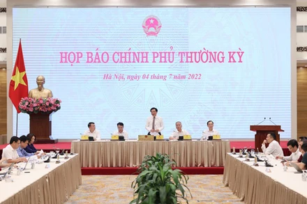 Quang cảnh buổi họp báo. (Ảnh: VGP)
