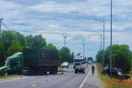 Hiện trường vụ tai nạn.