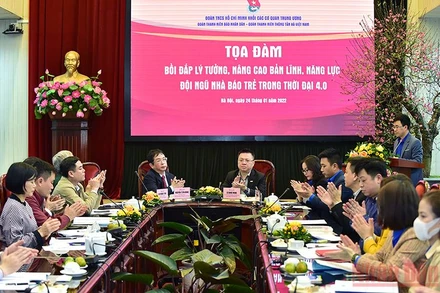 Tọa đàm “Bồi đắp lý tưởng, nâng cao bản lĩnh, năng lực đội ngũ nhà báo trẻ trong thời đại 4.0”. (Ảnh: Thành Đạt)