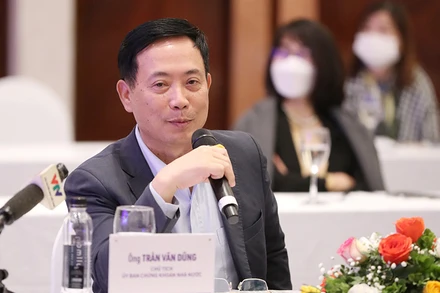 Chủ tịch Ủy ban Chứng khoán Nhà nước Trần Văn Dũng. (Ảnh: Câu lạc bộ Nhà báo Chứng khoán)
