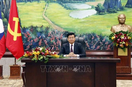 Tổng Bí thư Ban Chấp hành Trung ương Đảng Nhân dân Cách mạng Lào Thongloun Sisoulith. (Ảnh: TTXVN)