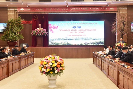 Quang cảnh buổi gặp mặt sáng 16/1.