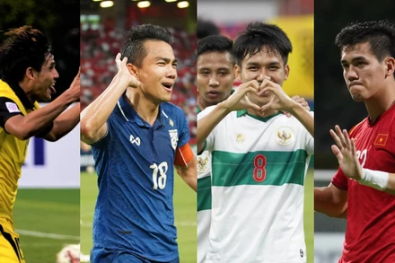 Akhyar Rashid (Malaysia), Chanathip Songkrasin (Thái Lan), Witan Sulaeman (Indonesia) và Tiến Linh góp mặt trong danh sách bình chọn. (Ảnh: AFF).
