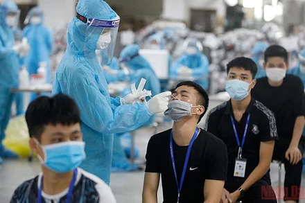 Xét nghiệm Covid-19. (Ảnh: Duy Linh)