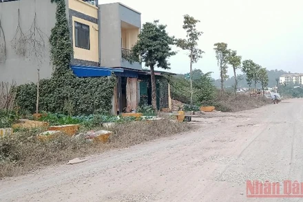 Mặc dù hạ tầng chưa hoàn thiện, nhưng một số lô đất đã được người dân xây nhà sinh sống lâu dài. 