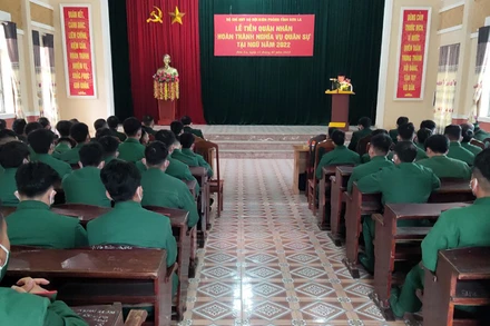 Lễ tiễn quân nhân hoàn thành nghĩa vụ quân sự tại ngũ năm 2022.