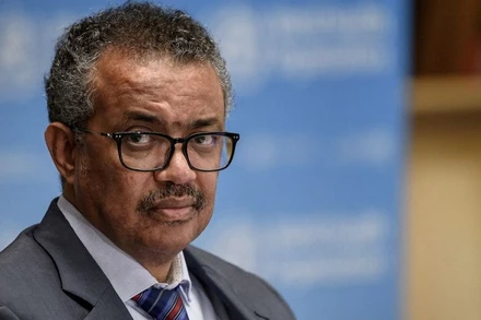 Tổng Giám đốc WHO Tedros Adhanom Ghebreyesus trong 1 buổi họp báo tổ chức tại trụ sở WHO ở Geneva, Thụy Sĩ, ngày 3/7/2020. (Ảnh: Pool/REUTERS)